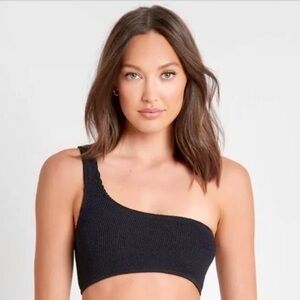 Bond Eye Bound Bikini Top Convertible Halter Black Crinkle Samira XS S M L OS